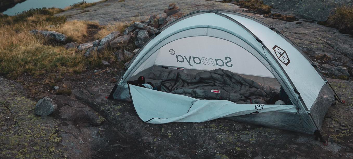Radical 1.5 lb Dyneema tent carries lighter than the clouds below it